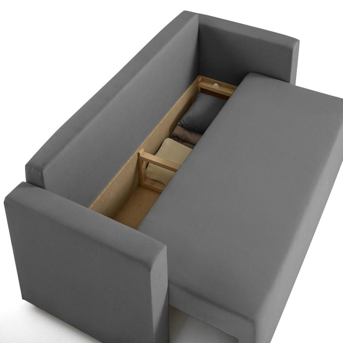 BEST MOBILIER Regala - canapé 3 places - convertible avec coffre - en tissu