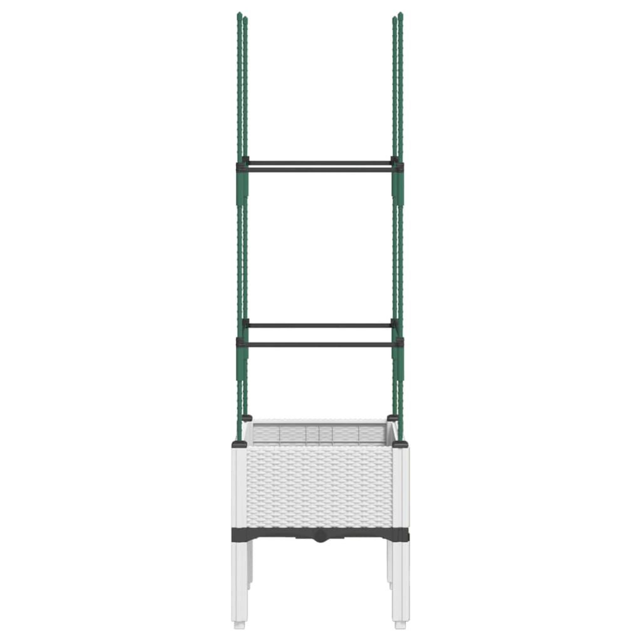 Voir la diapositive 4 : VIDAXL Jardiniere avec treillis blanc 40x40x142,5 cm PP