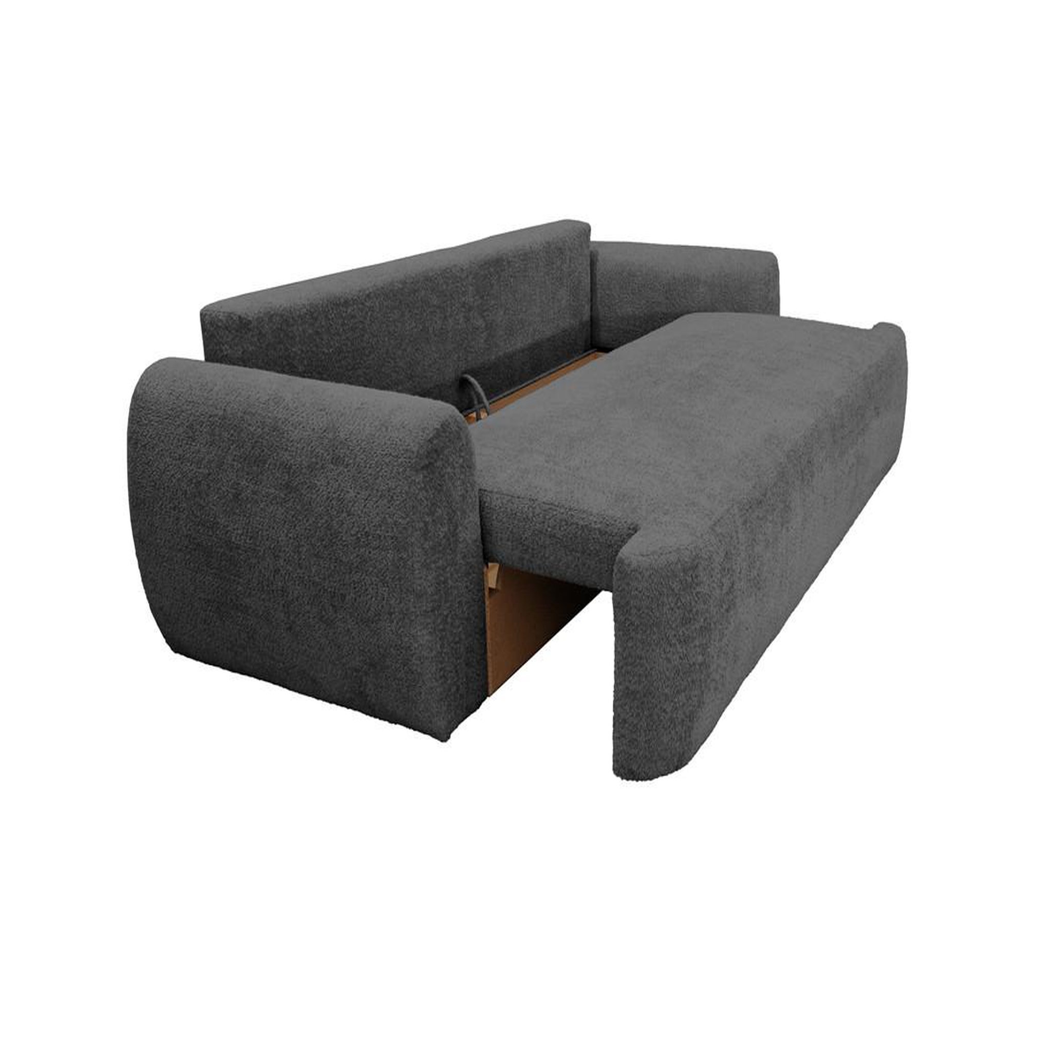 Voir la diapositive 3 : BEST MOBILIER Mahina - canapé droit 3 places - convertible avec coffre - en tissu bouclette