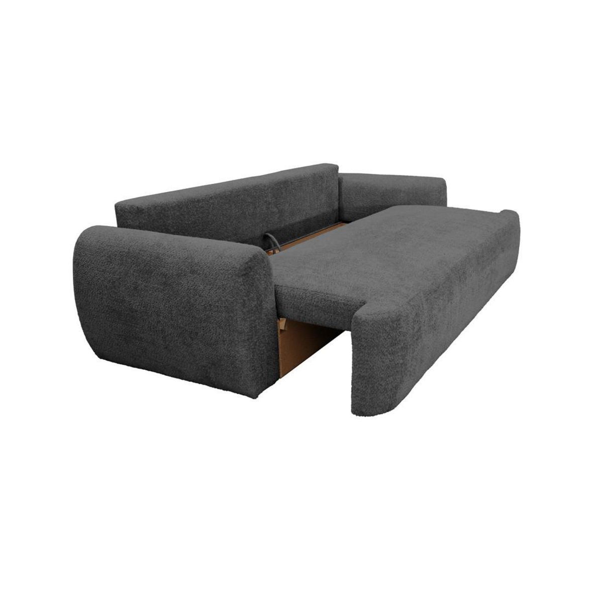BEST MOBILIER Mahina - canapé droit 3 places - convertible avec coffre - en tissu bouclette