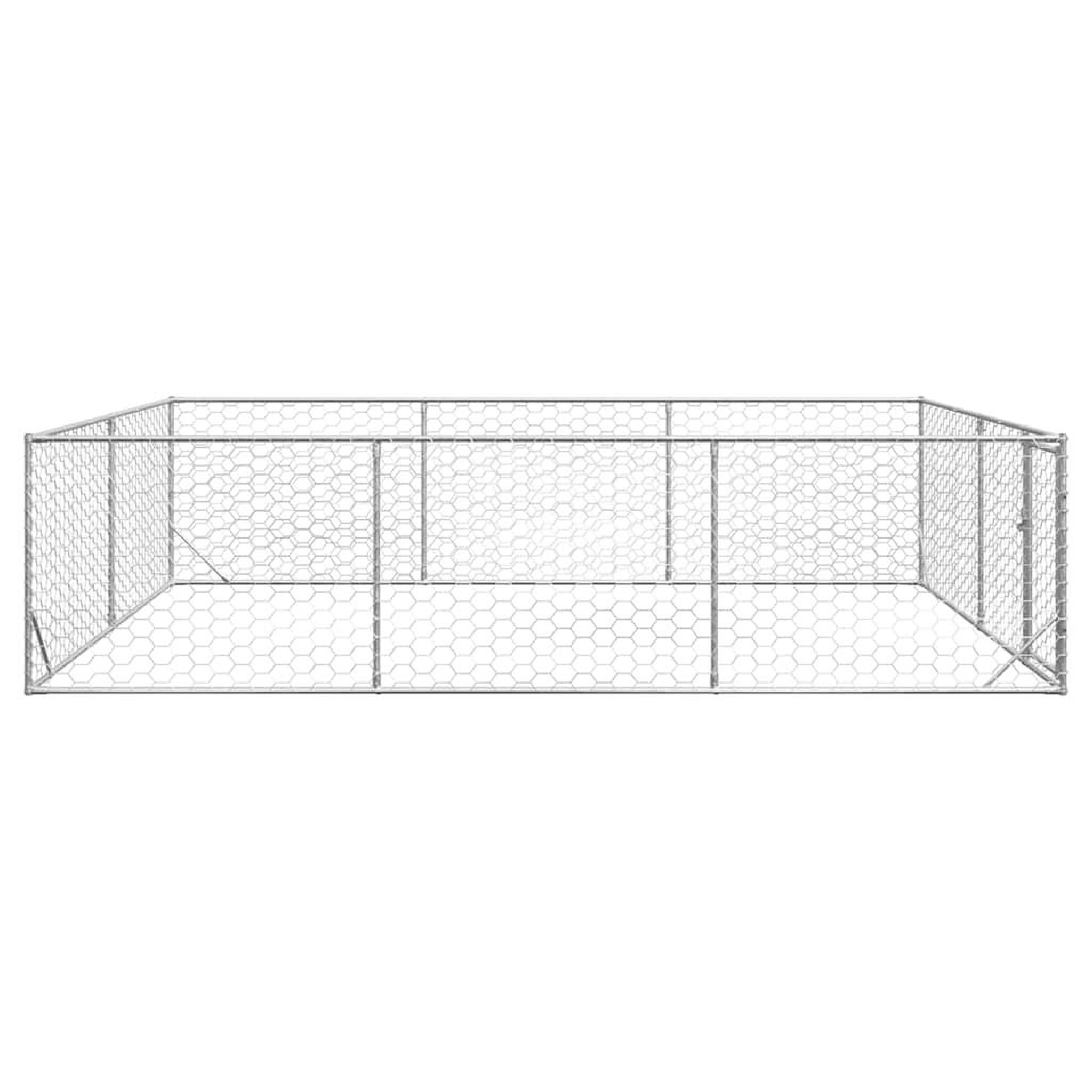 Voir la diapositive 4 : VIDAXL Chenil d'exterieur pour chiens porte 3x4x1 m acier galvanise