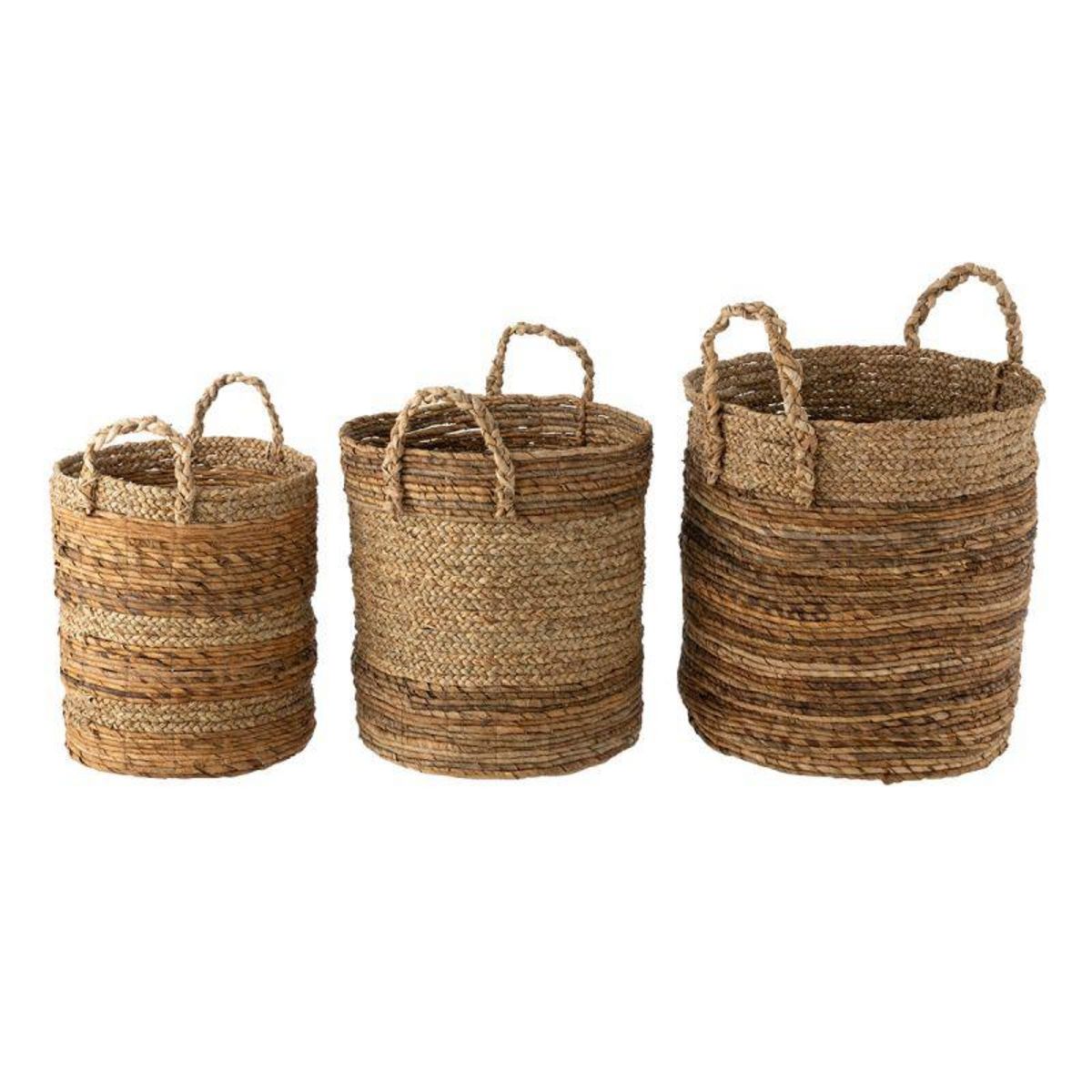 Paris Prix Lot de 3 Paniers de Rangement  Lucie  58cm Naturel