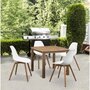 MARKET24 Lot de 4 chaises de jardin en polypropylene - Blanc - 50 x 55 x 85,5 cm