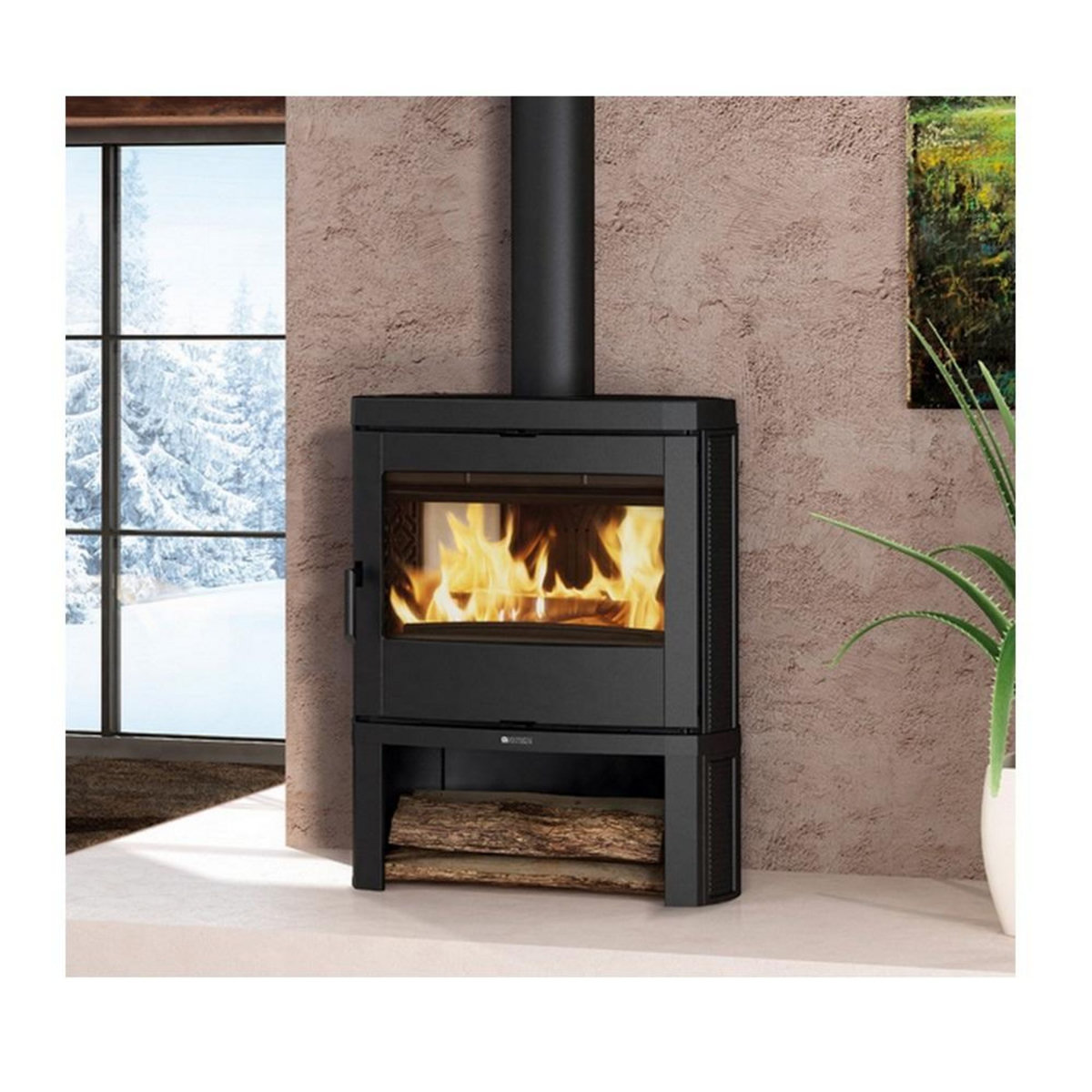 NORDICA EXTRAFLAME Poêle à bois fonte 7.7kw noir - jennifer2.0