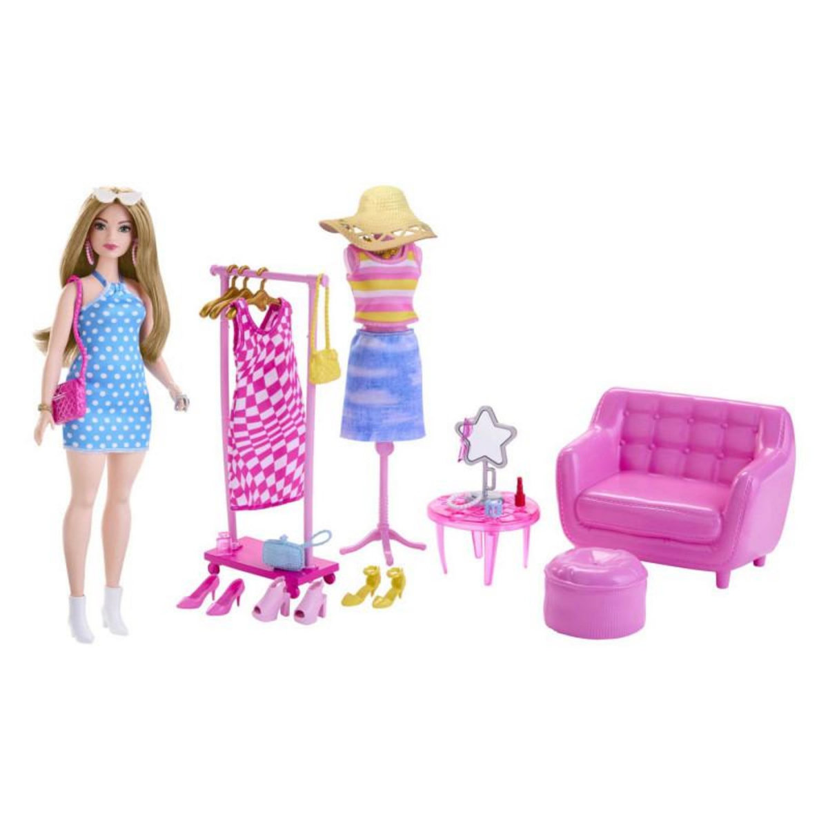 MATTEL Mattel - Barbie Fashionista Doll with Clothes Rack HPL78
