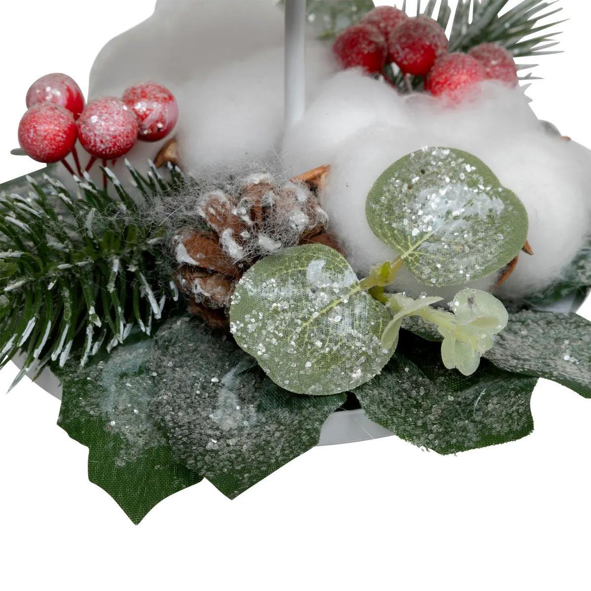 Voir la diapositive 2 : ATMOSPHERA Photophore déco en métal  sapin de noël  25cm blanc