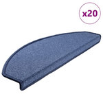 VIDAXL Tapis d'escalier 20 pcs bleu 65x24x4 cm