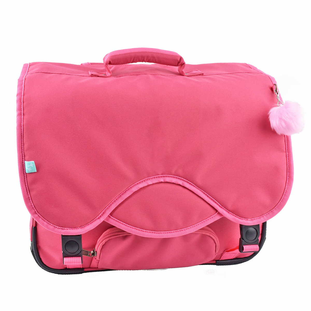 AUCHAN Cartable 41 cm CM1/CM2 rose forme moderne