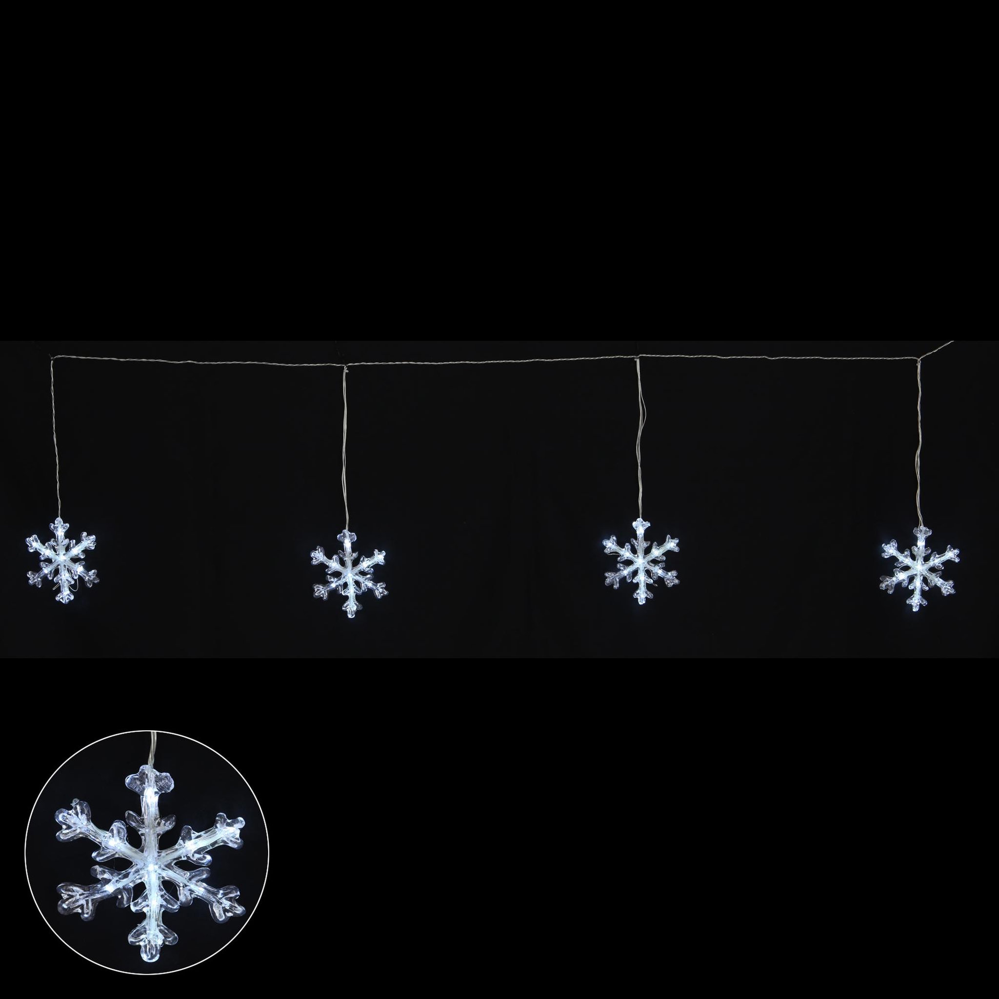 Voir la diapositive 3 : Eden Guirlande électrique bannière de flocons 50led