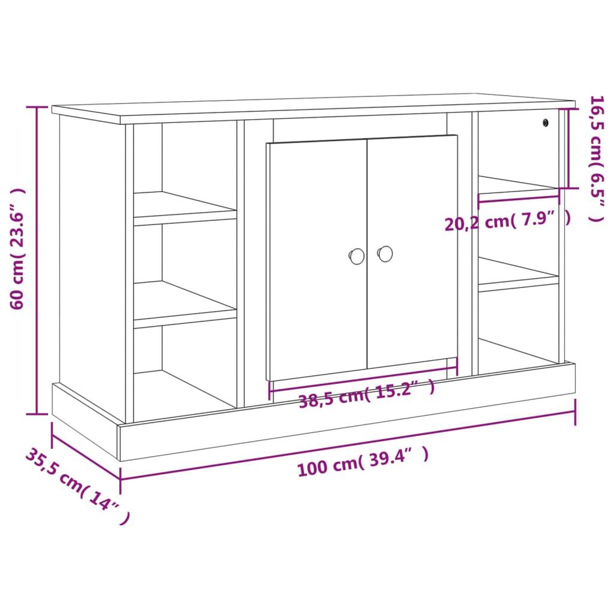 Voir la diapositive 6 : VIDAXL Buffet Chene fume 100x35,5x60 cm Bois d'ingenierie
