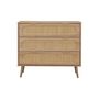 Voir la diapositive 5 : SWEEEK Commode. Eva. décor bois et cannage arrondi. 3 tiroirs L 90 x l 39 x H 79cm
