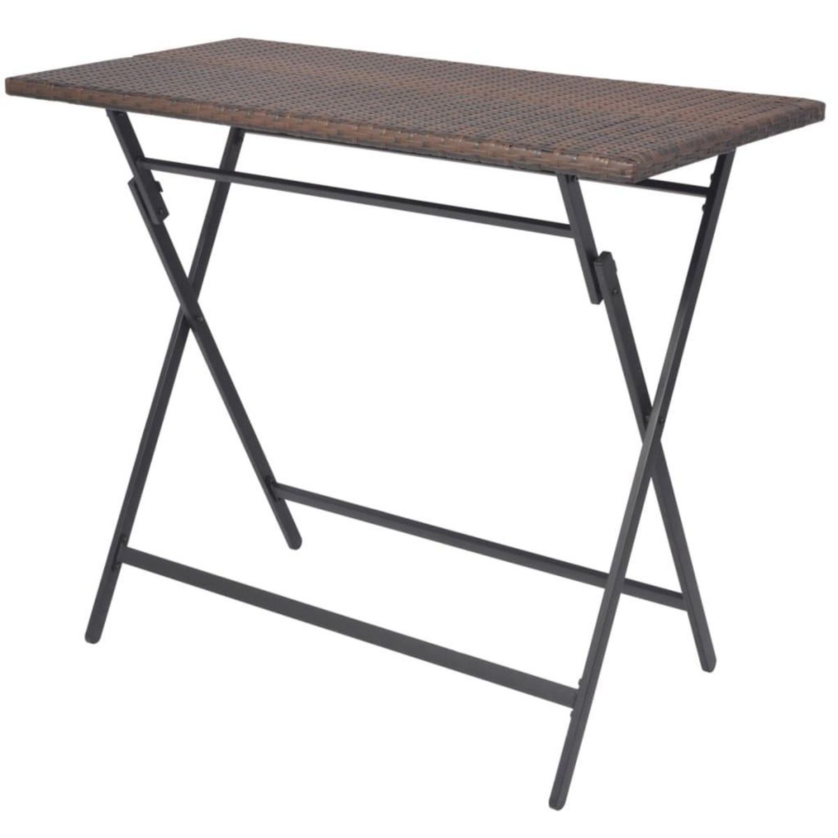 VIDAXL Ensemble a manger d'exterieur pliable 7pcs Acier Resine tressee