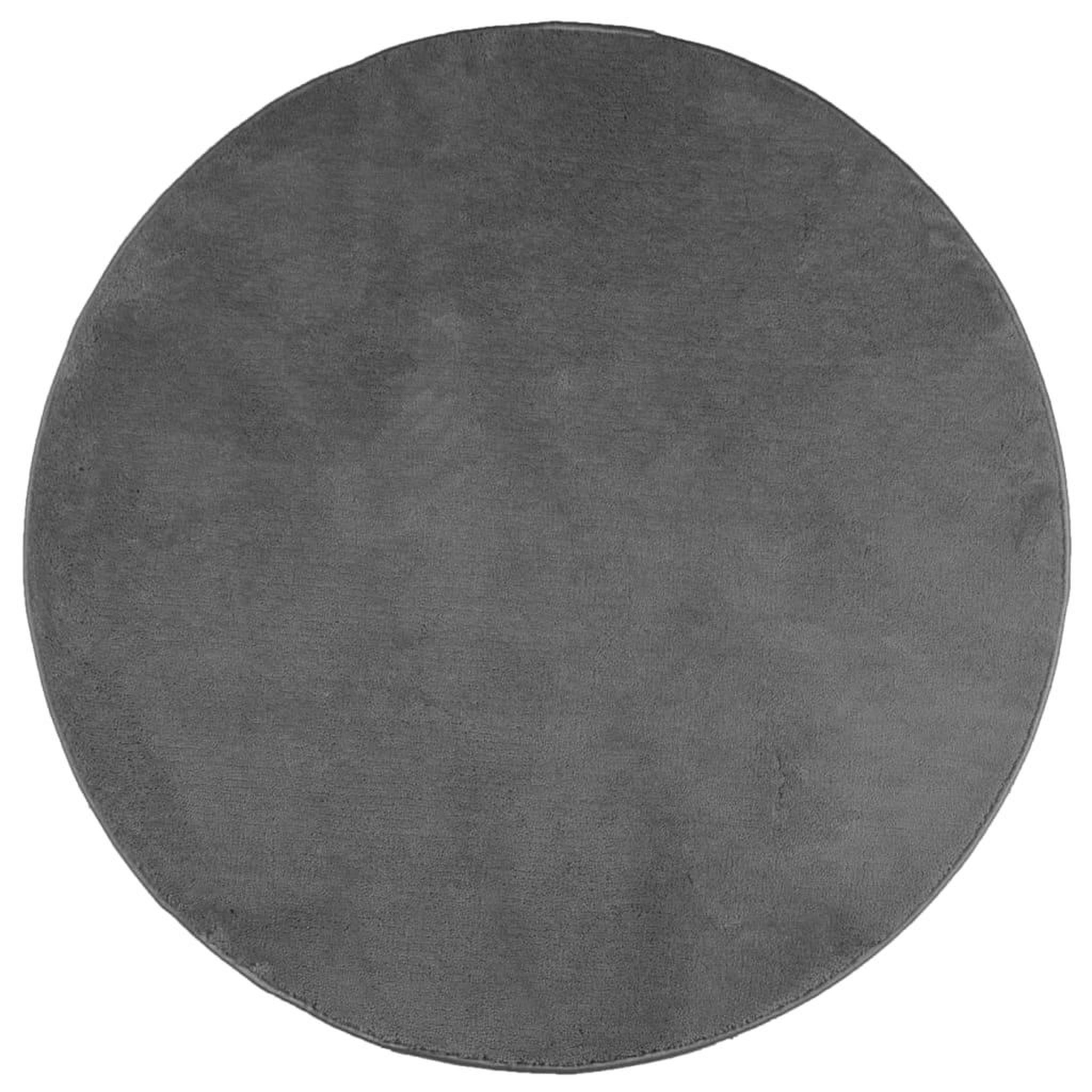 Voir la diapositive 2 : VIDAXL Tapis OVIEDO a poils courts anthracite Ø 160 cm