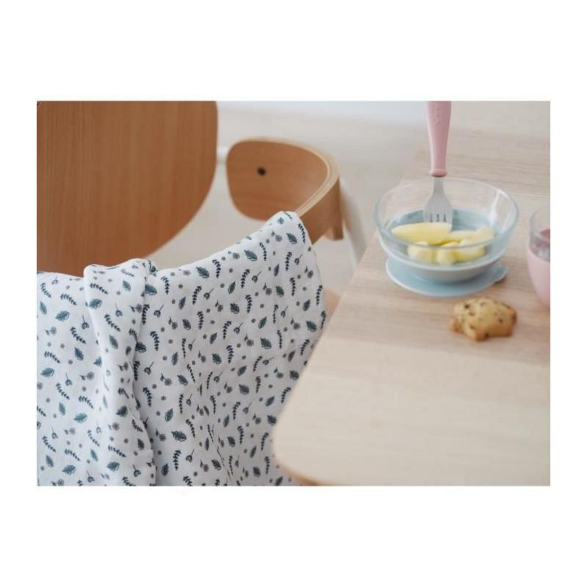 BEABA BEABA, Boite 2 LANGES 120cm -  Vieux Rose / Campagne Florale