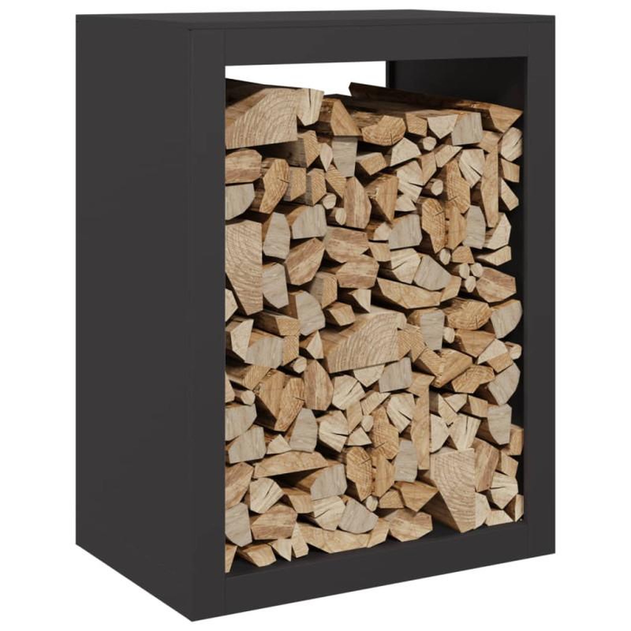 Voir la diapositive 3 : VIDAXL Portant de bois de chauffage noir 60x40x80 cm acier