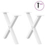 Voir la diapositive 3 : VIDAXL Pieds de table basse forme de X 2 pcs blanc 60x(42-43) cm acier