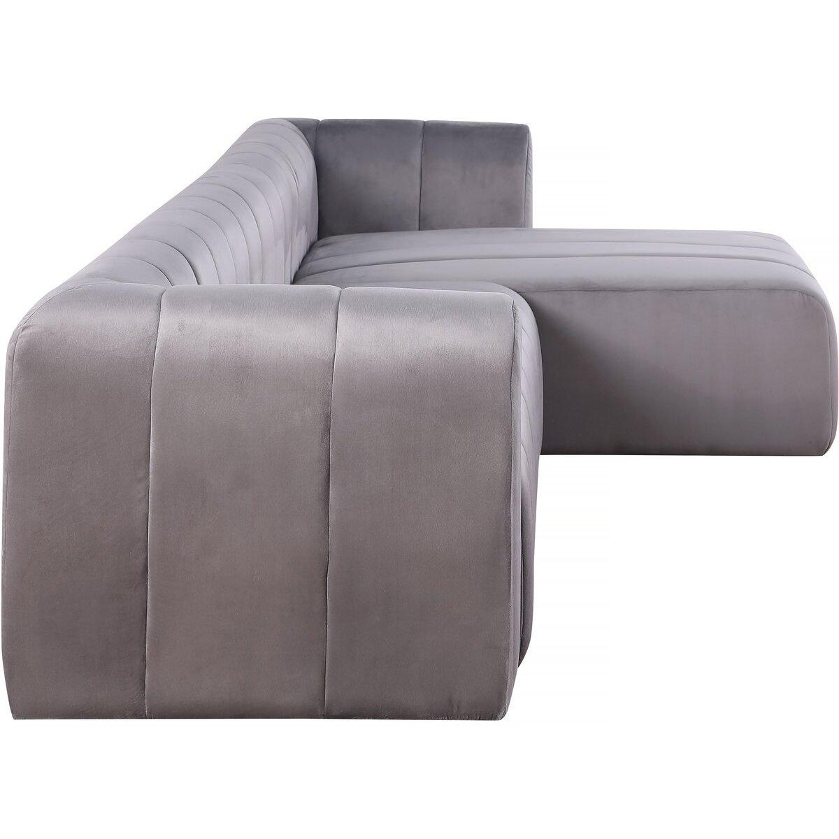 Habitat et Jardin Canapé d'angle en velours  Victor Hugo  - 3 places - Gris