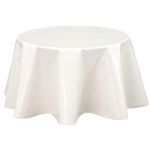 HABITABLE Nappe en toile cirée ronde design uni Joys. Coloris disponibles : Blanc, Gris