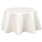 HABITABLE Nappe en toile cirée ronde design uni Joys. Coloris disponibles : Gris