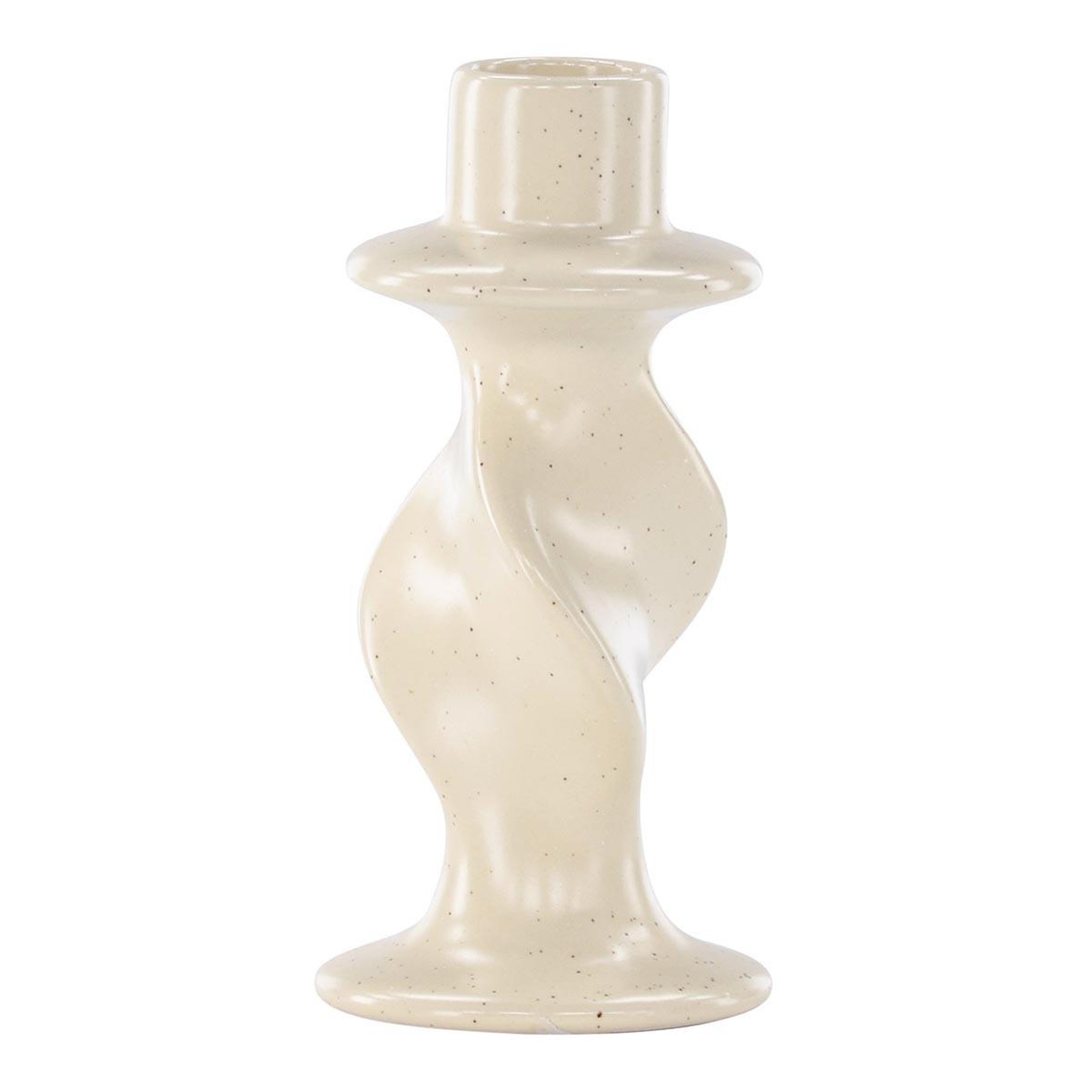 Paris Prix Bougeoir design en céramique  glory  12cm beige & noir