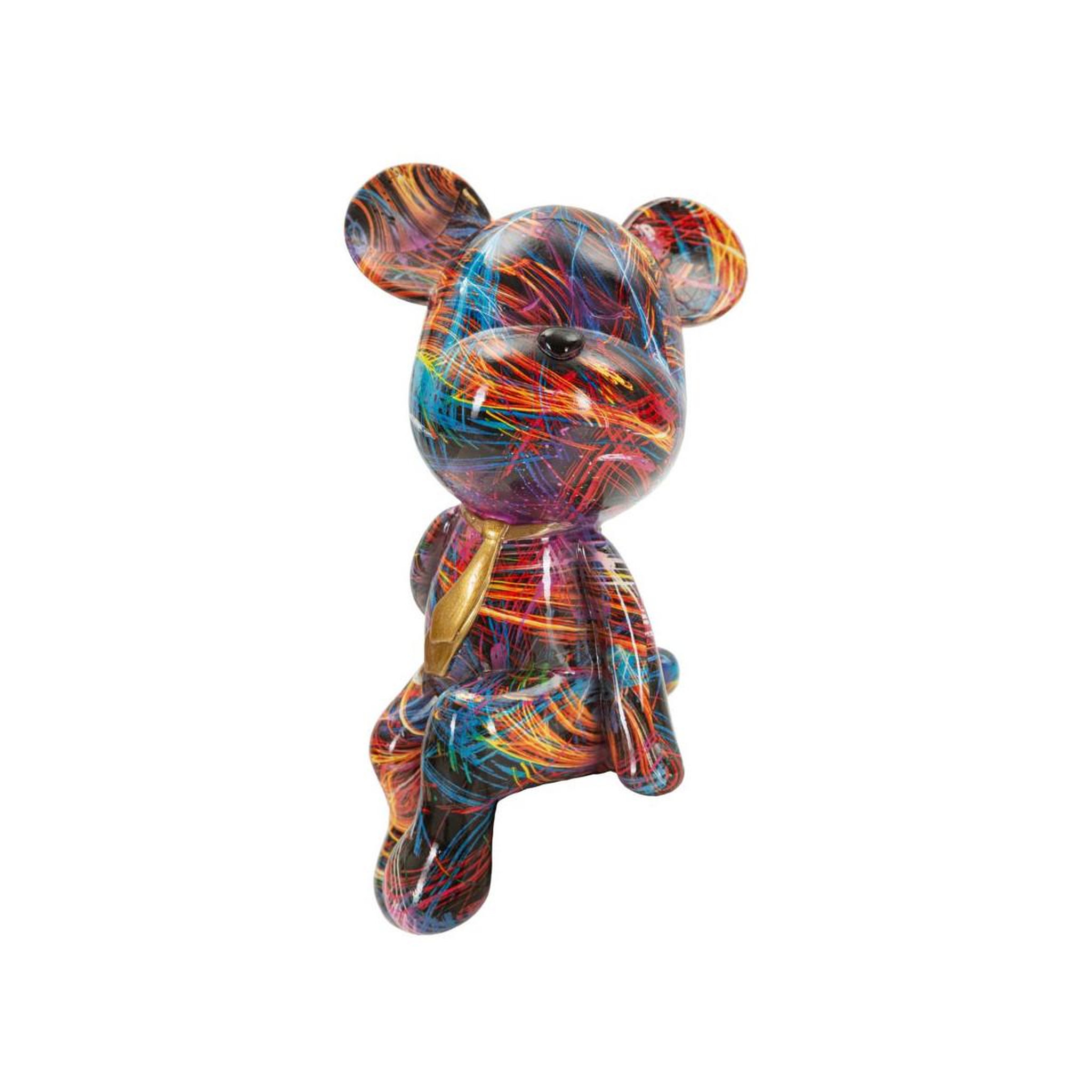 Paris Prix Ourson cravate en résine  psyco  23cm multicolore