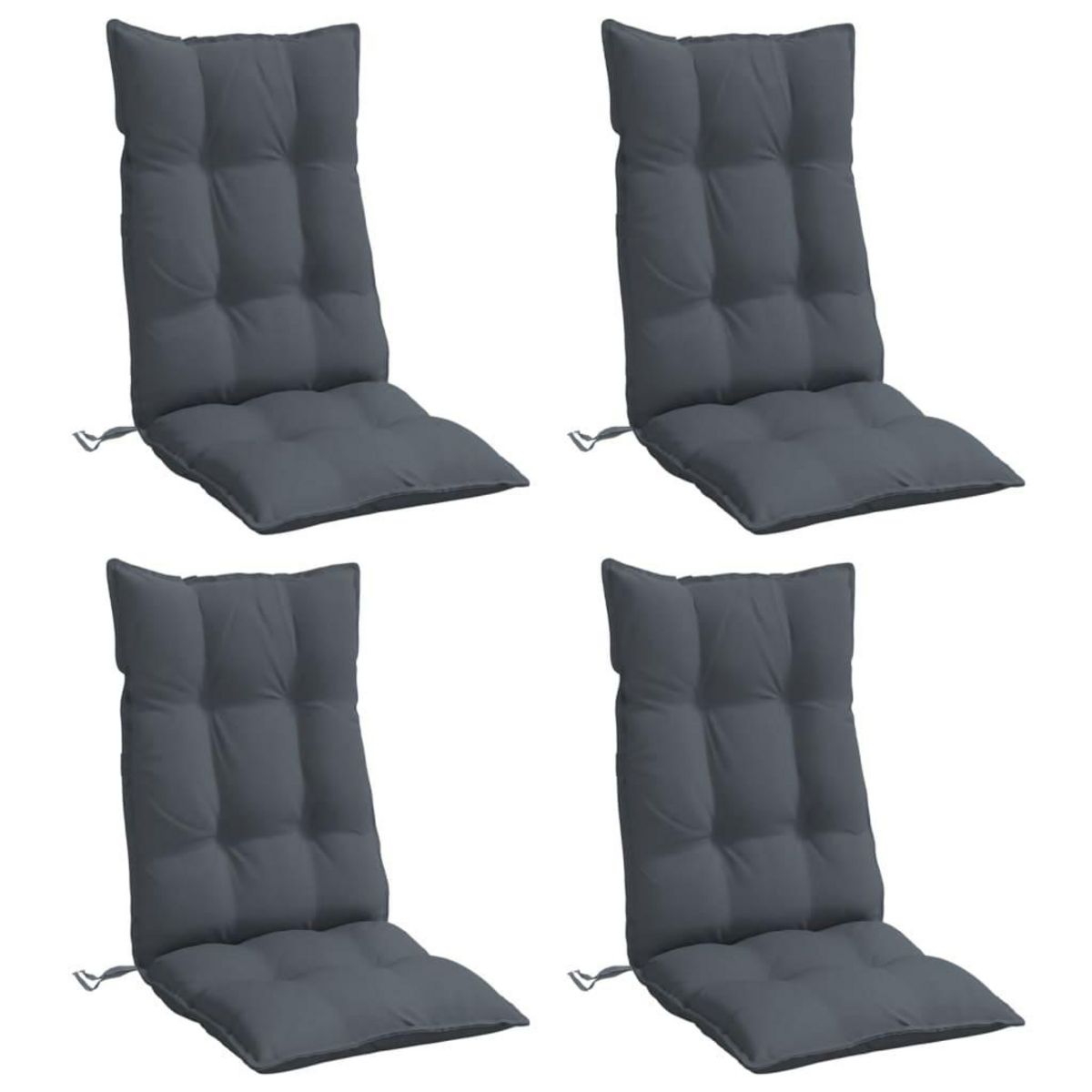 VIDAXL Coussins de chaise a dossier haut lot de 4 anthracite