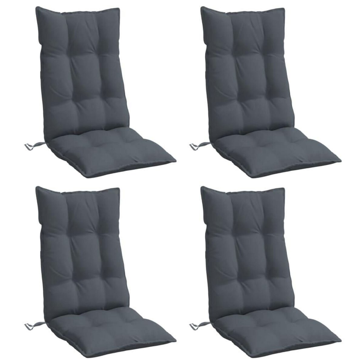 VIDAXL Coussins de chaise a dossier haut lot de 4 anthracite