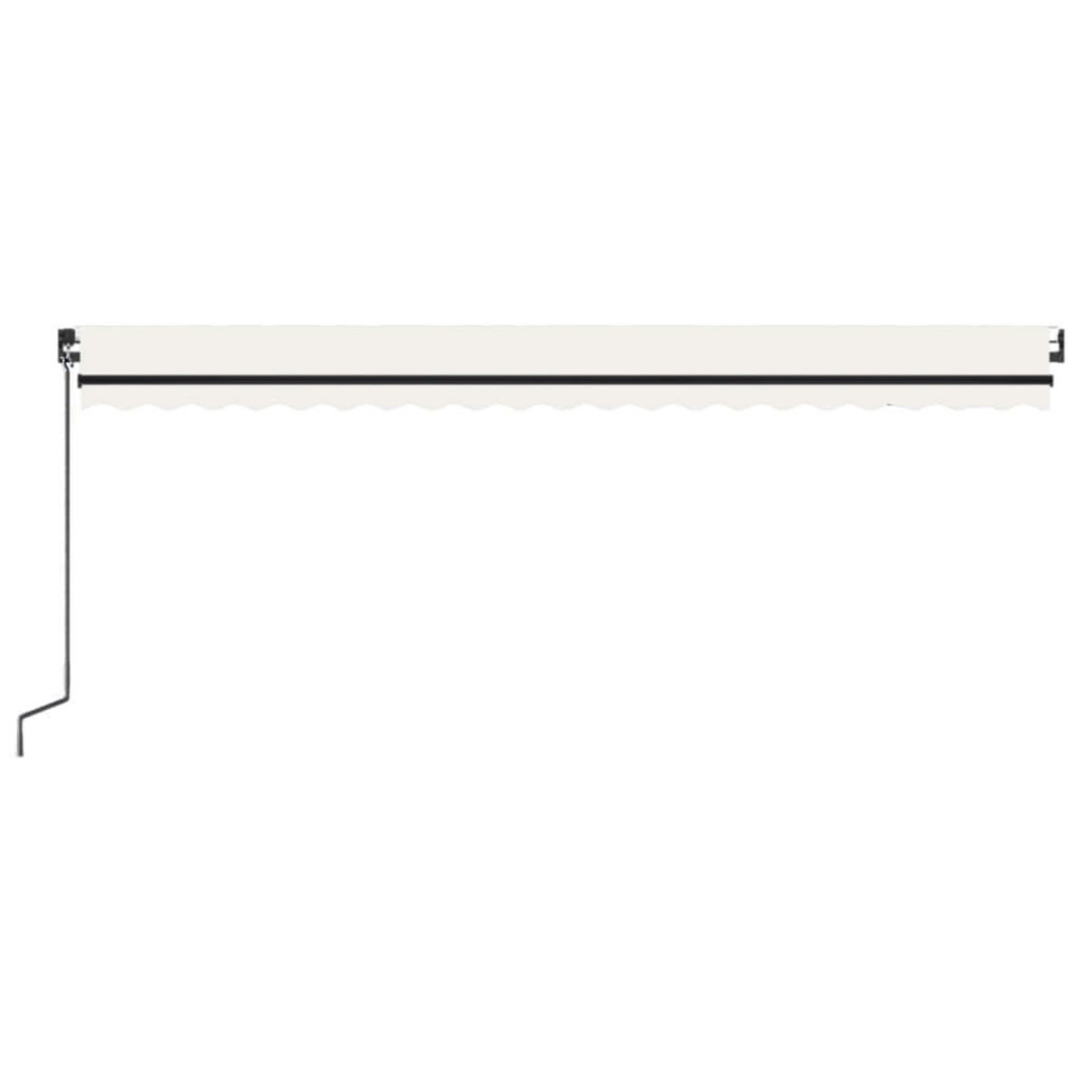VIDAXL Auvent manuel retractable avec LED 500x300 cm Creme