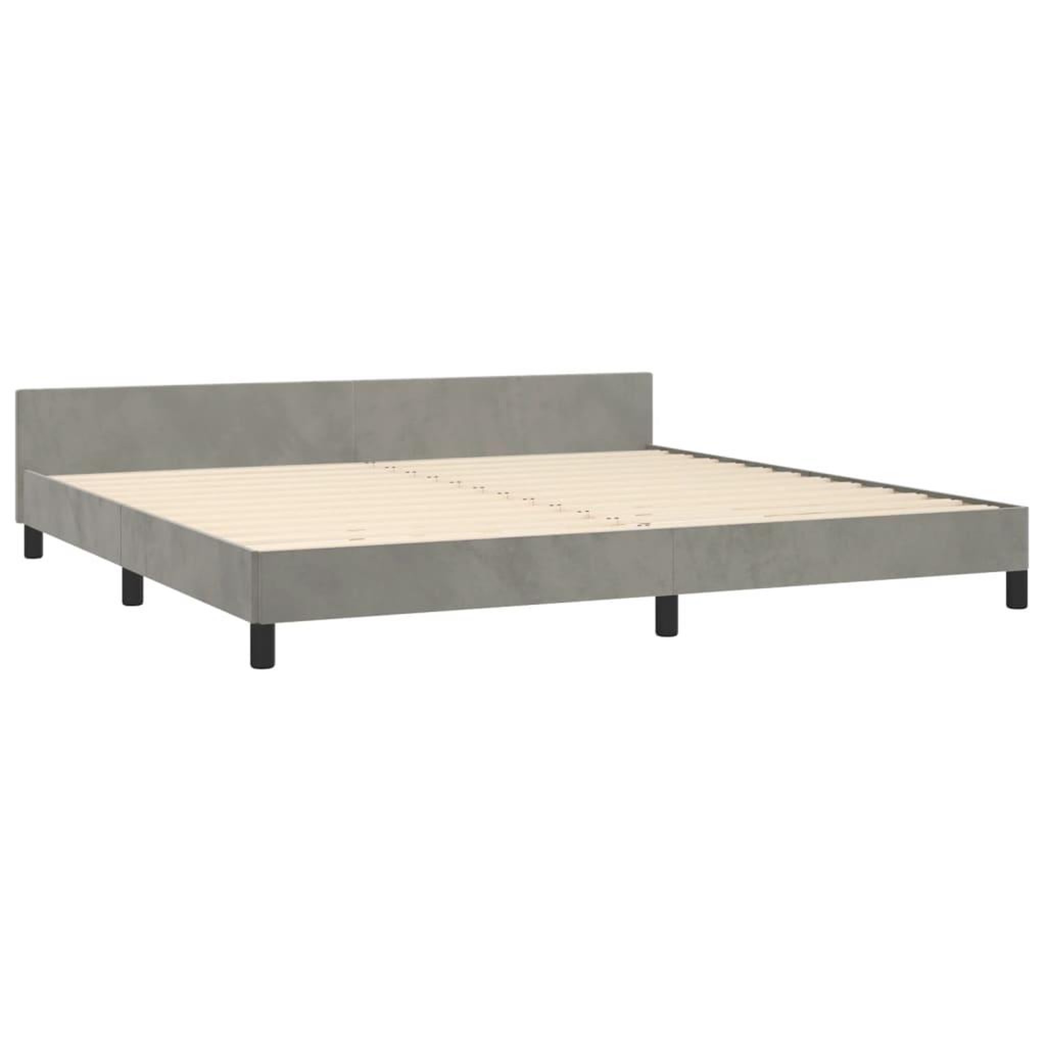 Voir la diapositive 5 : VIDAXL Cadre de lit sans matelas gris clair 200x200 cm velours