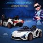 Voir la diapositive 4 : HOMCOM Voiture électrique enfant véhicule électrique enfant de sport supercar 12 V - V. Max. 8 Km/h télécommande incluse ouverture portes MP3 USB effets sonores lumineux blanc