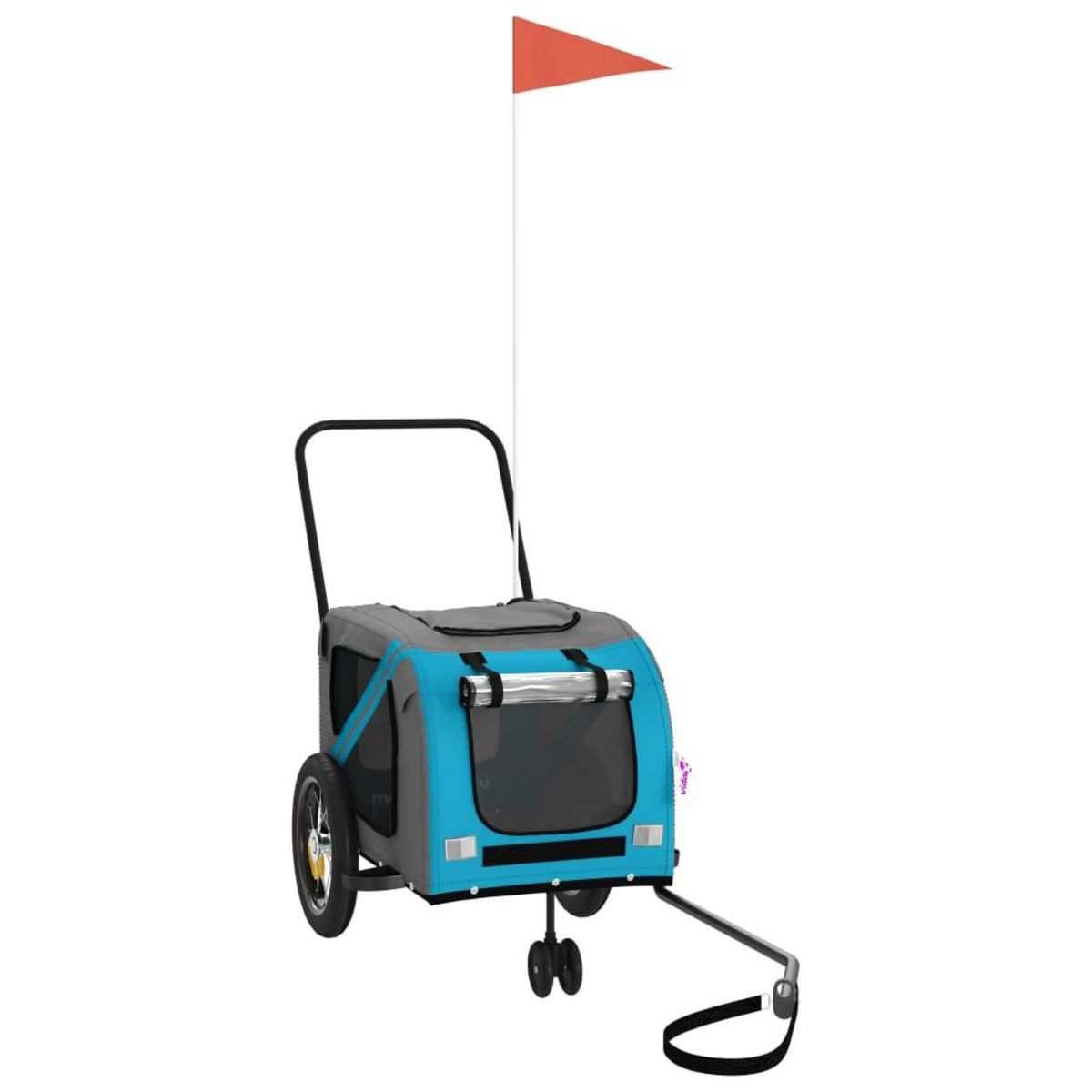 VIDAXL Remorque de velo pour animaux de compagnie bleu et noir
