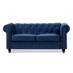 Paris Prix Canapé 2 Places Velours  Chesterfield  158cm Bleu