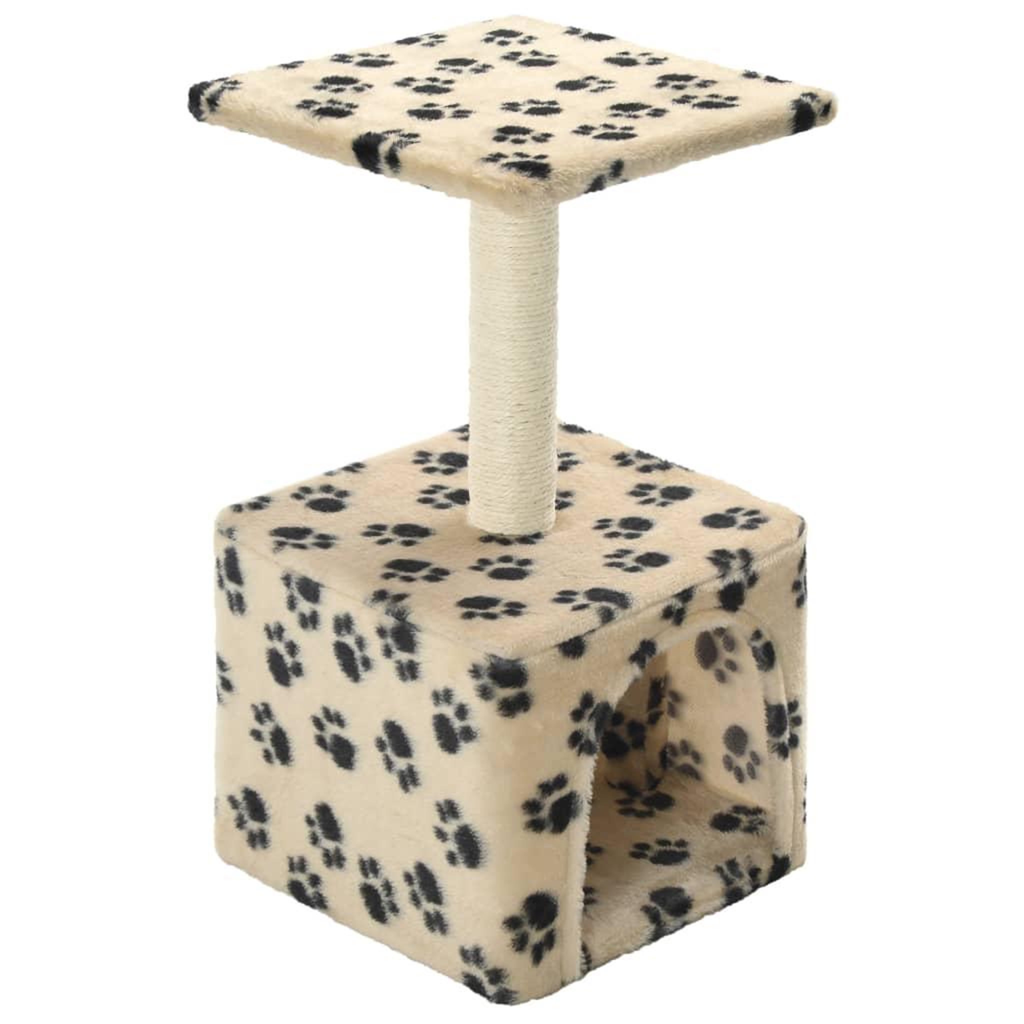 Voir la diapositive 2 : VIDAXL Arbre a chat avec griffoirs en sisal 55 cm Beige Motif de pattes