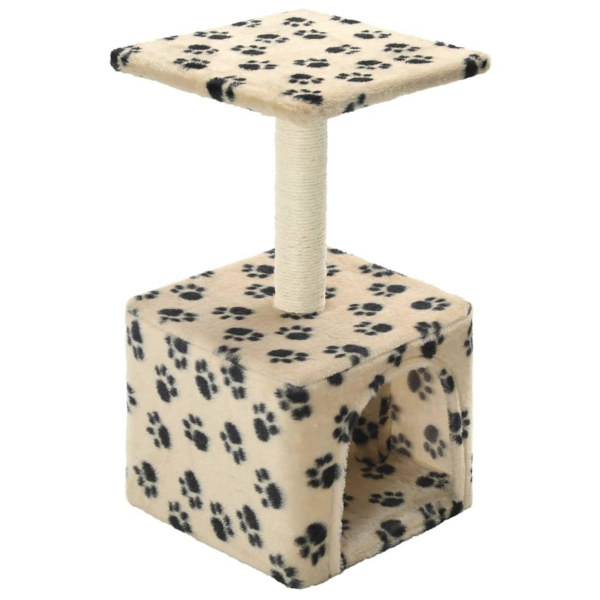 VIDAXL Arbre a chat avec griffoirs en sisal 55 cm Beige Motif de pattes