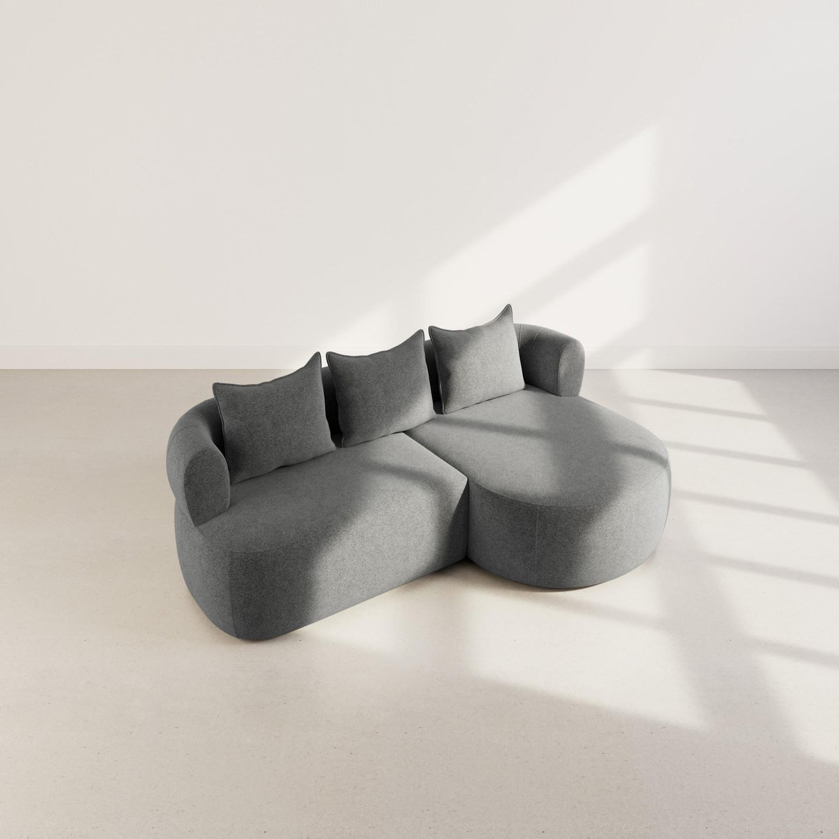 LISA DESIGN Angela - canapé d'angle droit 4 places en velours texturé