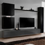 Voir la diapositive 1 : Paris Prix Meuble TV Mural Design  Switch VIII  280cm Noir & Gris
