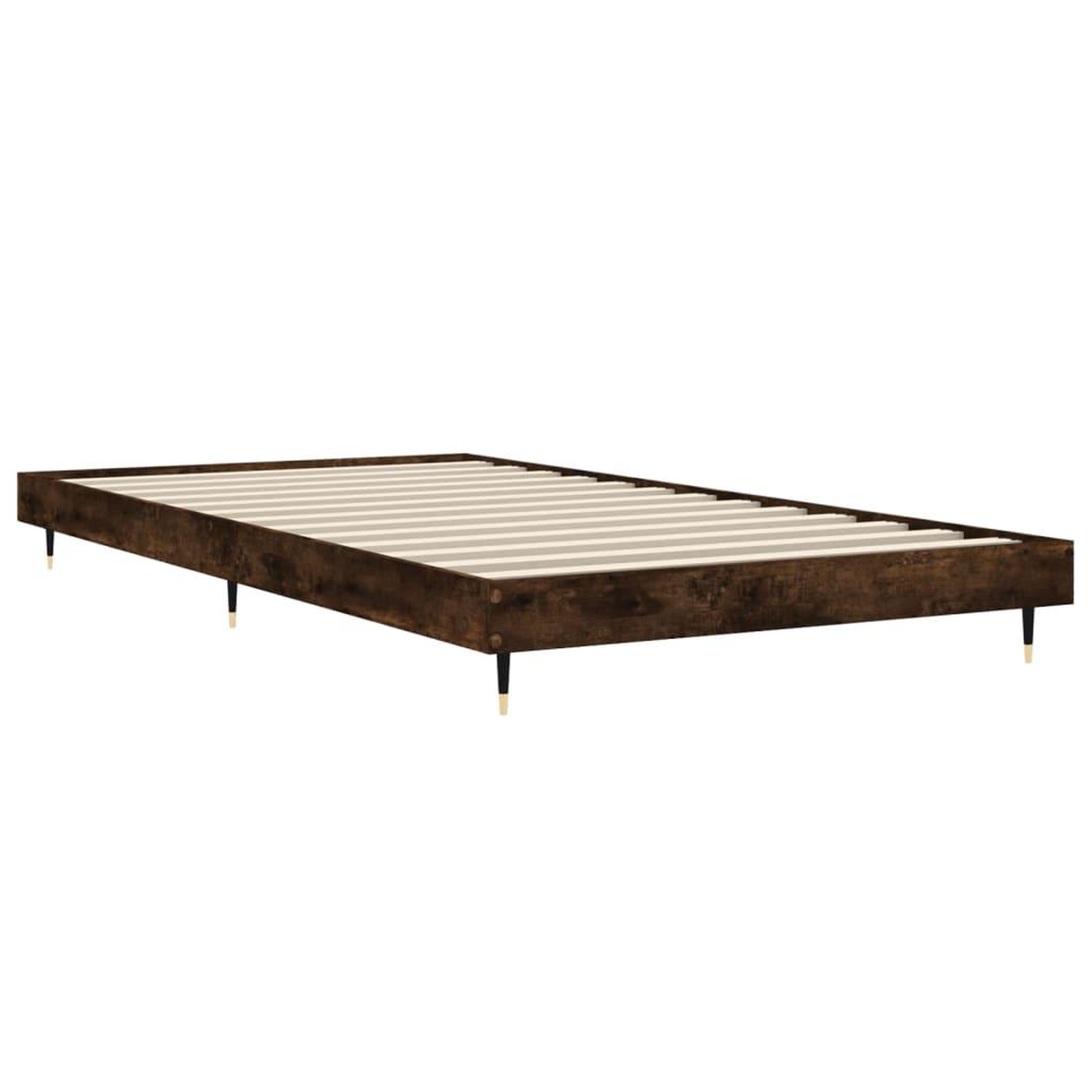 Voir la diapositive 5 : VIDAXL Cadre de lit sans matelas chene fume 90x190cm bois d'ingenierie