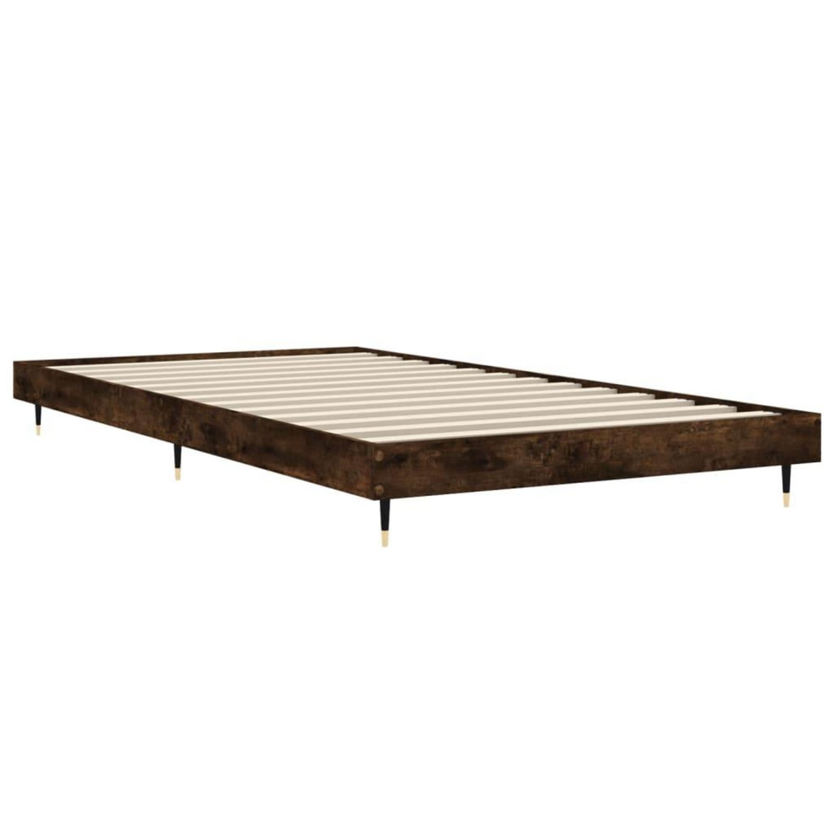 VIDAXL Cadre de lit sans matelas chene fume 90x190cm bois d'ingenierie