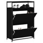 Voir la diapositive 1 : VIDAXL Armoire a chaussures noir 75x34x112 cm bois d'ingenierie