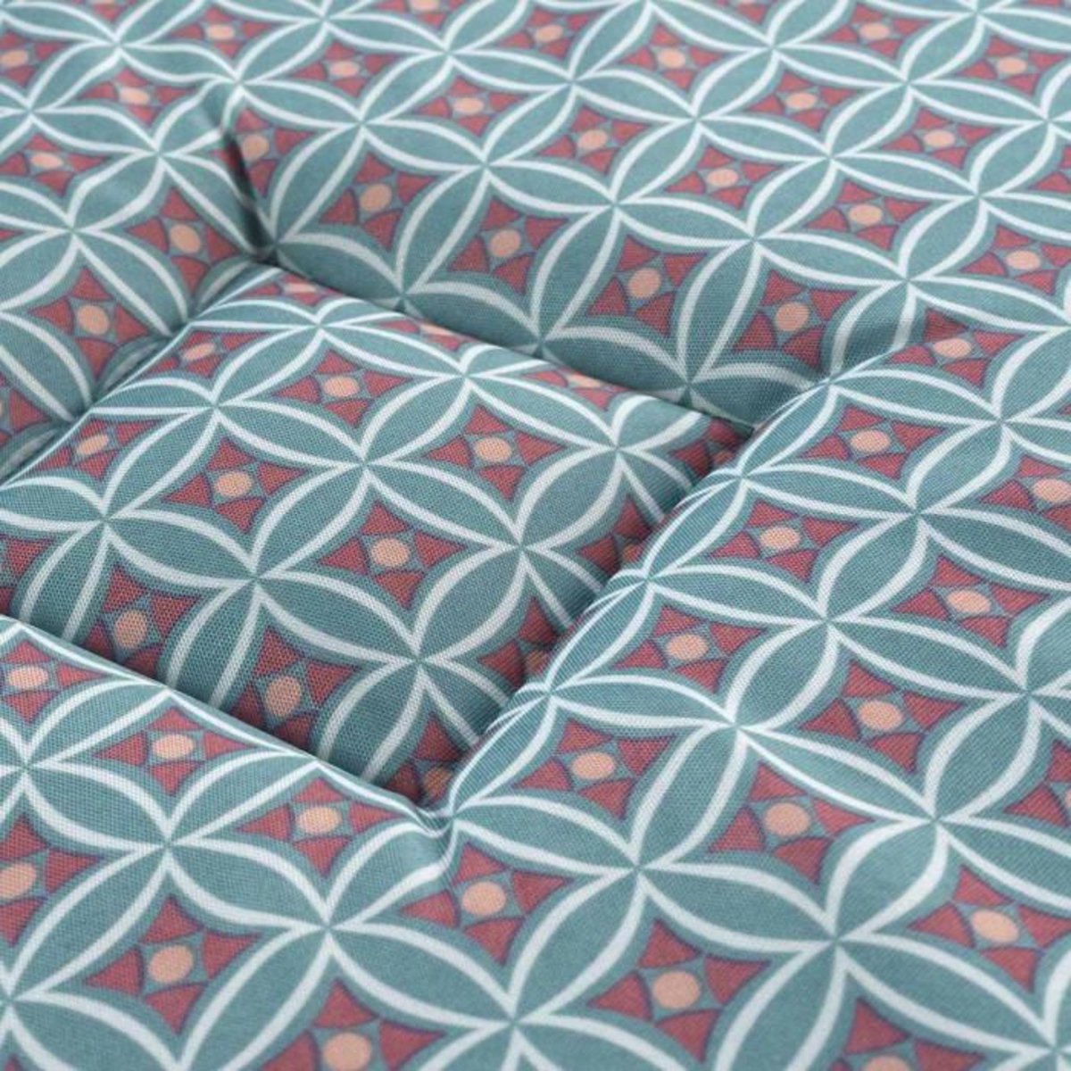 Paris Prix Galette de Chaise Imprimée  Havana  36x36cm Menthe