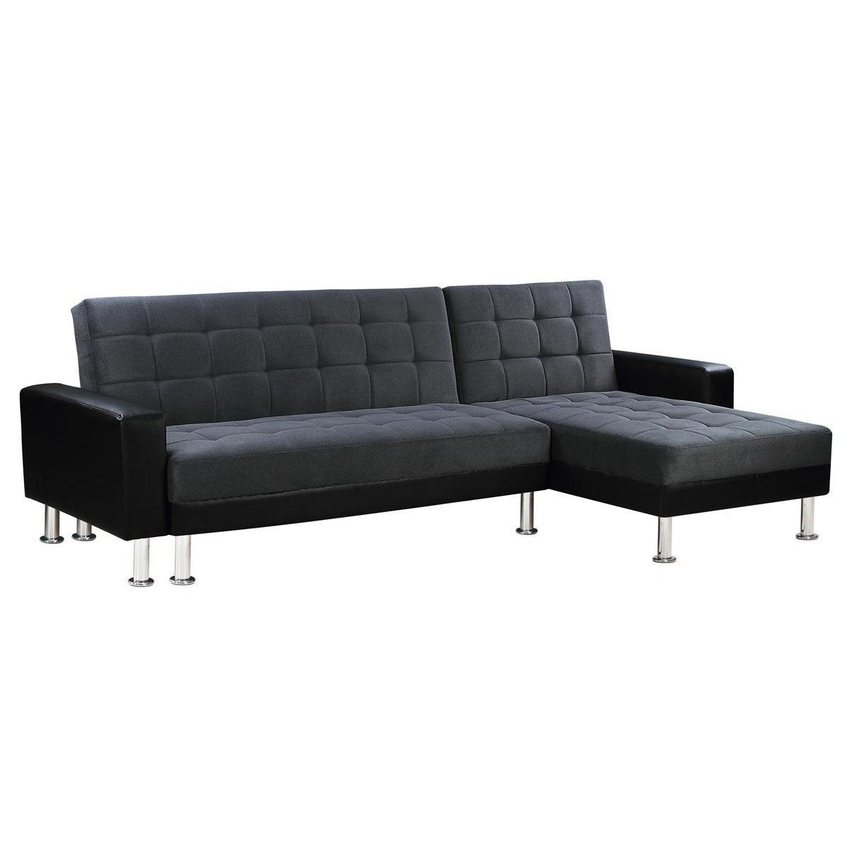 Habitat et Jardin Canapé d'angle convertible et réversible  Theo  - 4 places - Noir / Gris