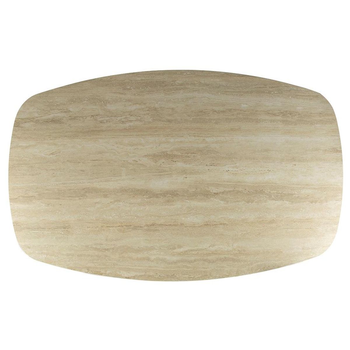 LISA DESIGN Ruben - table à manger - plateau en céramique 3d effet travertin - pieds en acier - 6 à 8 personnes