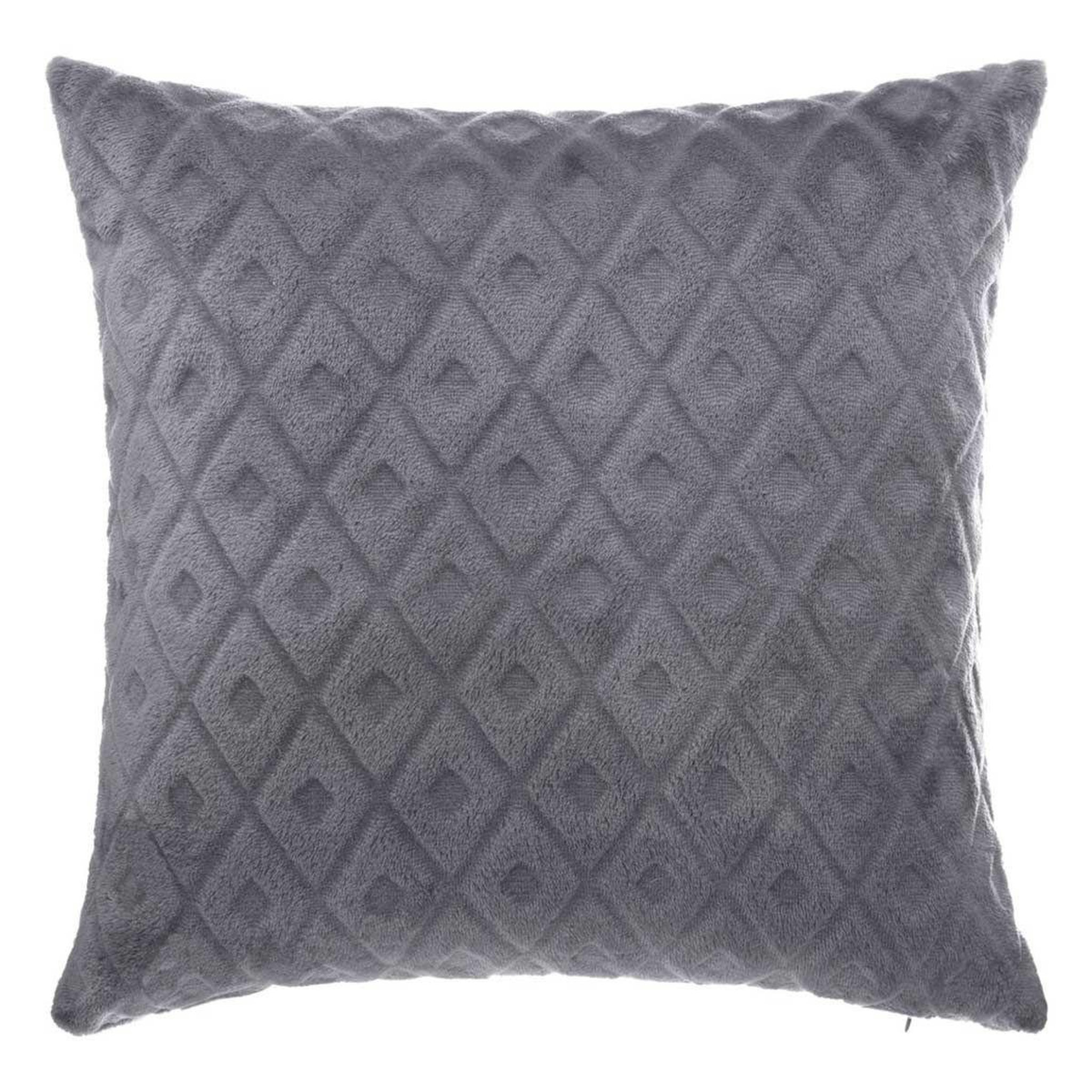 ATMOSPHERA Coussin déhoussable  losange 3d  40x40cm gris