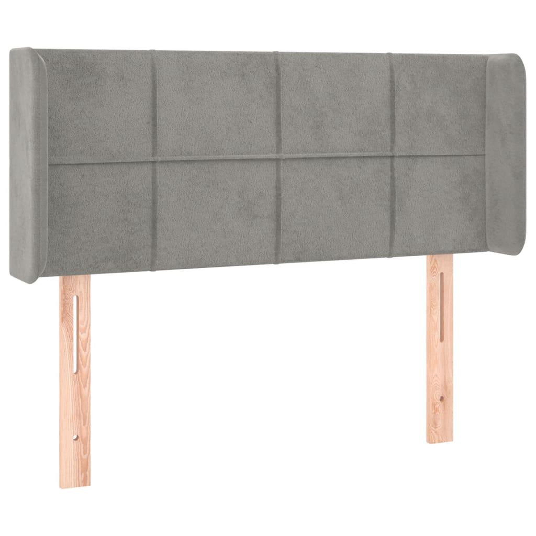 Voir la diapositive 2 : VIDAXL Tete de lit avec oreilles Gris clair 83x16x78/88 cm Velours