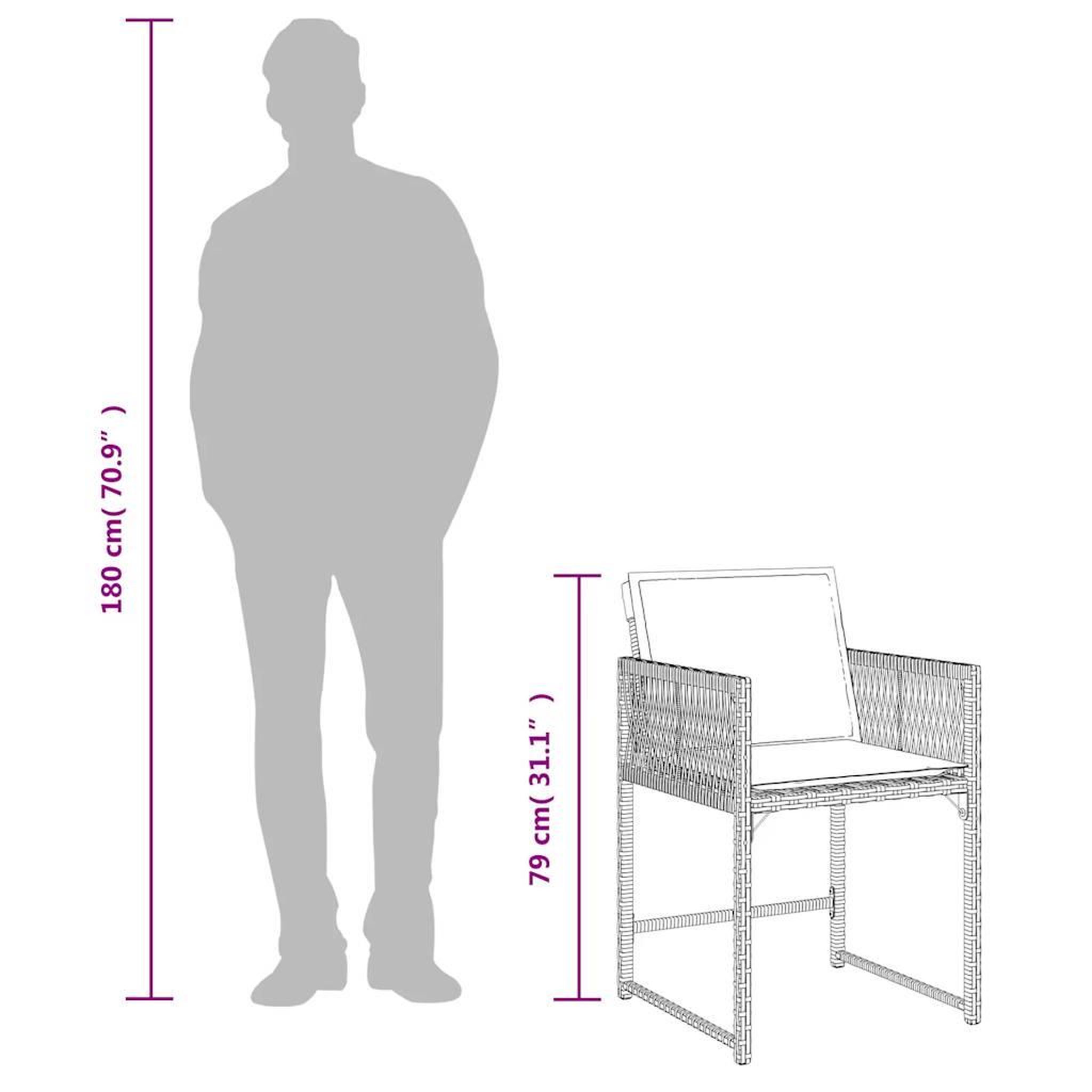 Voir la diapositive 6 : VIDAXL Chaises de jardin avec coussins lot de 4 melange beige