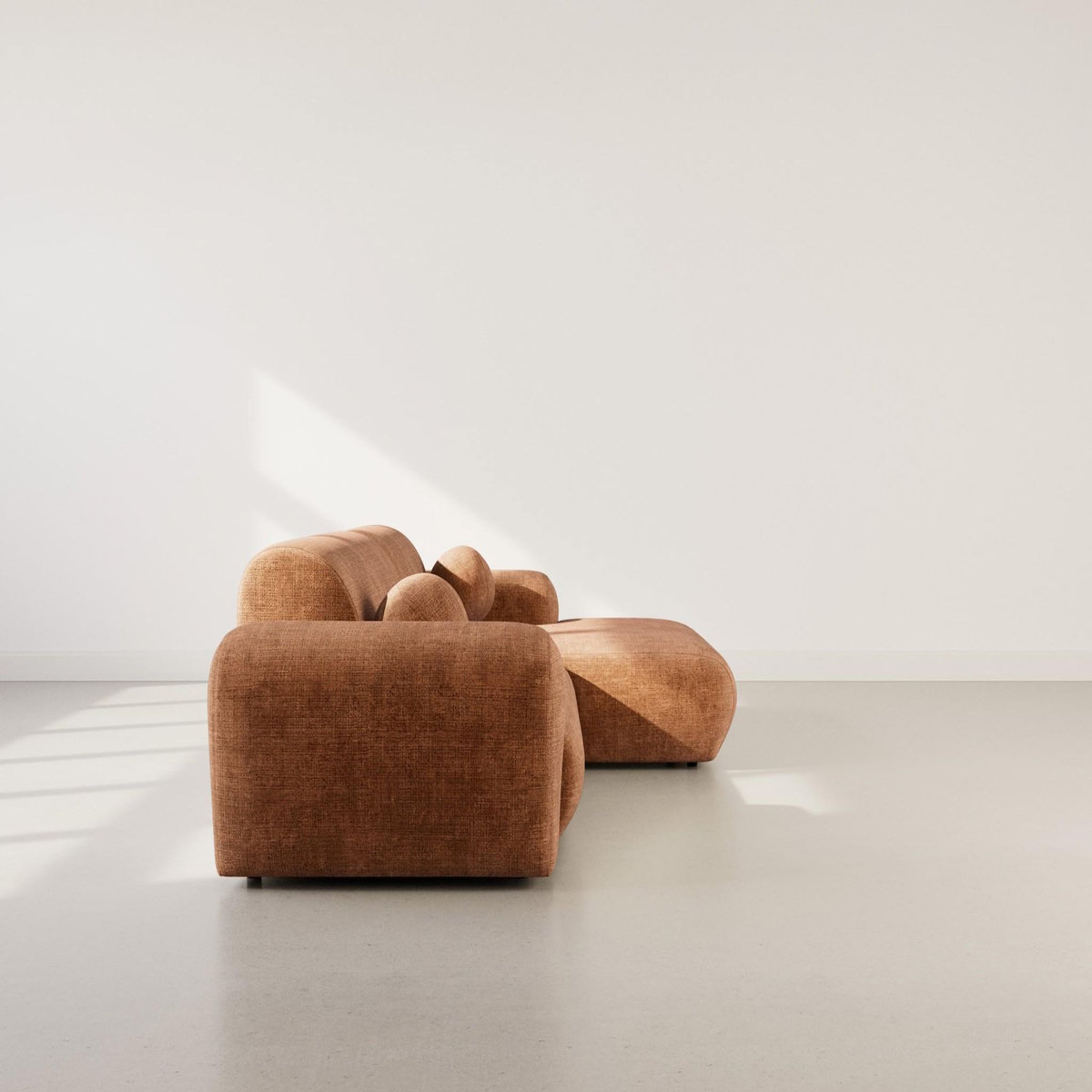 LISA DESIGN Louise - canapé d'angle droit 4 places en velours texturé