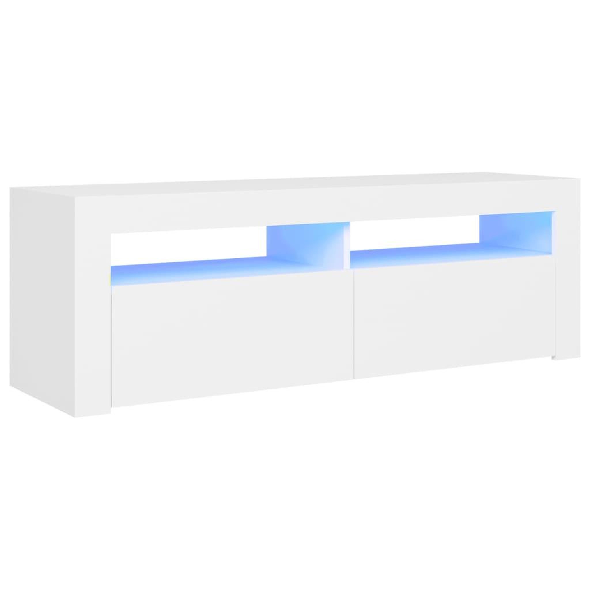 Voir la diapositive 2 : VIDAXL Meuble TV avec lumieres LED blanc 120x35x40 cm