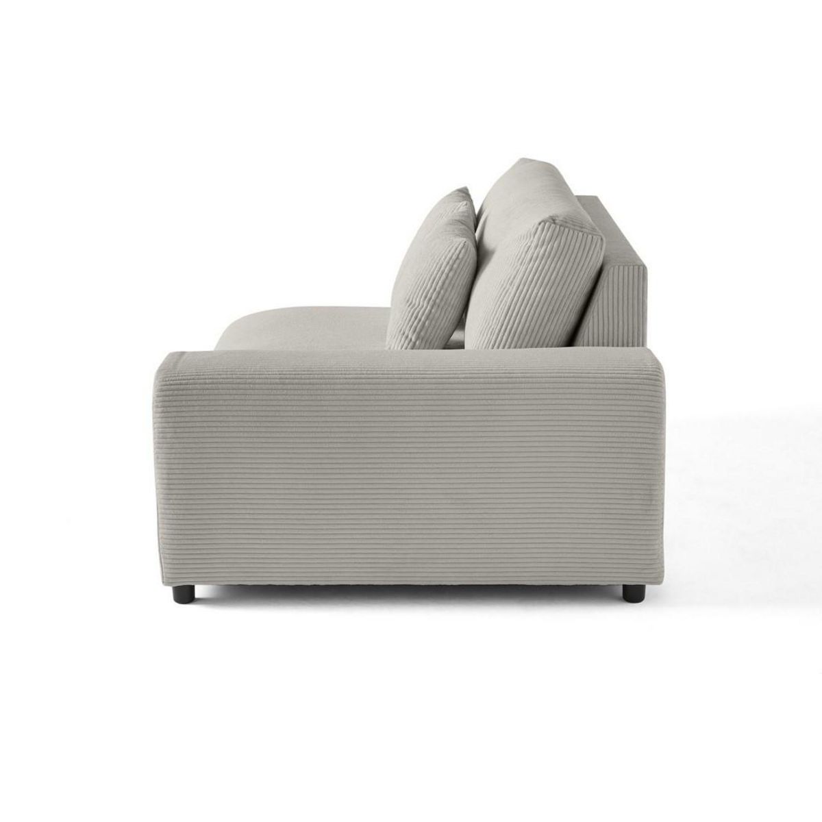 LISA DESIGN Garance - module d'assise 2 places avec accoudoir droit - en velours côtelé