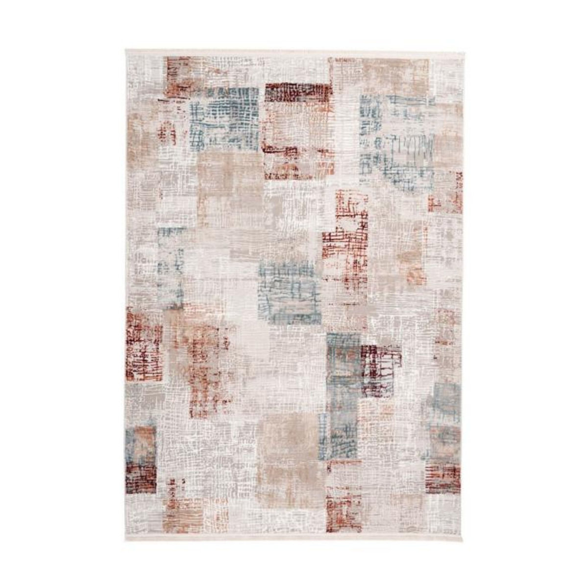 Paris Prix Tapis Vintage à Franges  Akropolis IV  Gris & Rose
