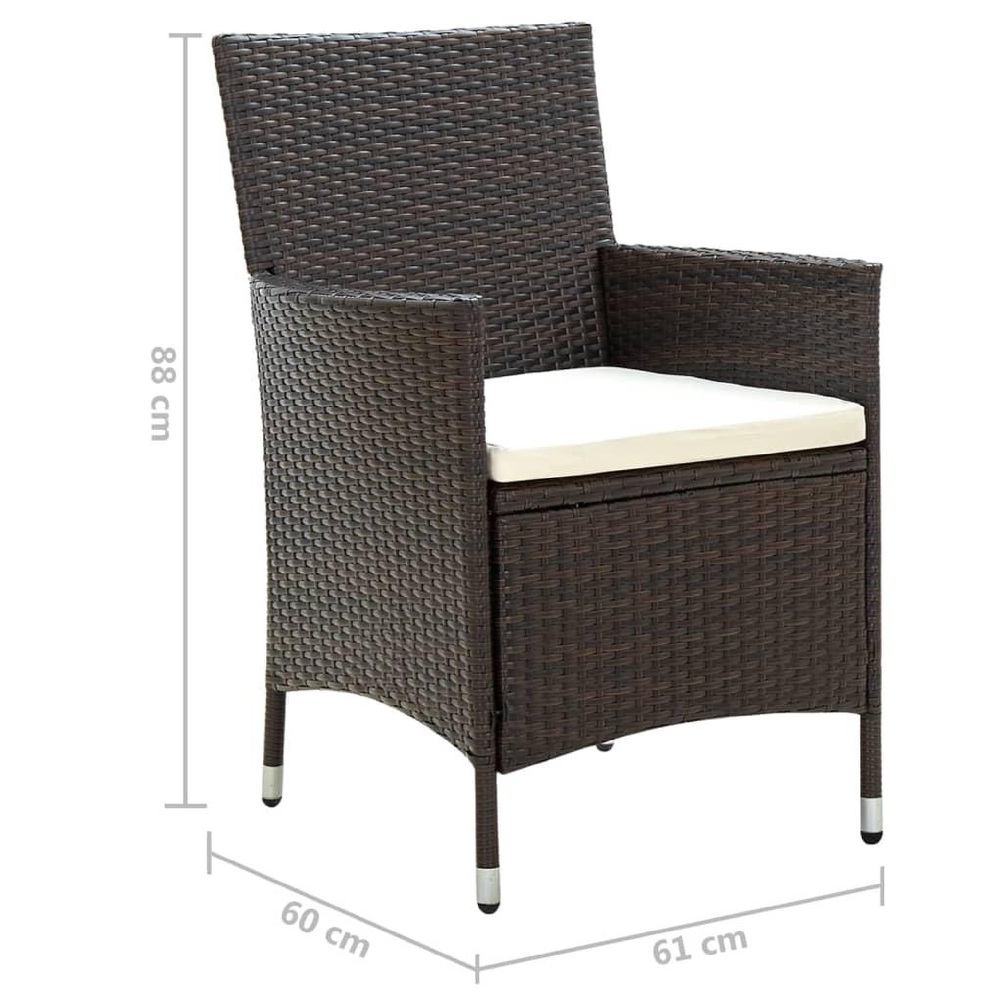 Voir la diapositive 6 : VIDAXL Chaises de jardin avec coussins lot de 4 Resine tressee Marron